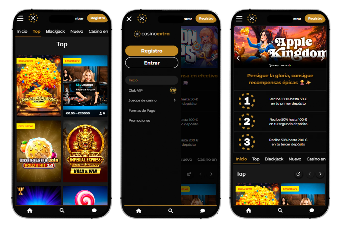 Plataforma móvil de Casino Extra para acceder desde smartphones y tablets